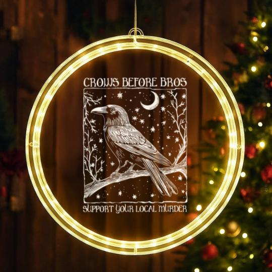 Discover Crows Before Bros LED Christmas Window Lights, Funny Halloween LED Christmas Window Lights, Punny Crow LED Christmas Window Lights