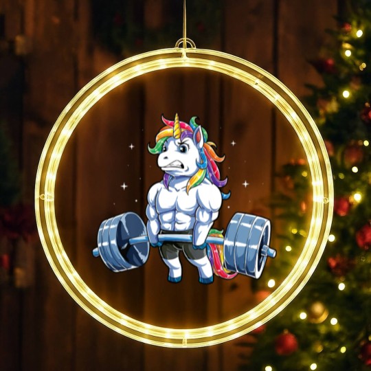 Discover Unicorn Weightlifting LED Christmas Window Lights, Unicorn LED Christmas Window Lights, Unicorn Gifts, Gym LED Christmas Window Lights, Workout LED Christmas Window Lights