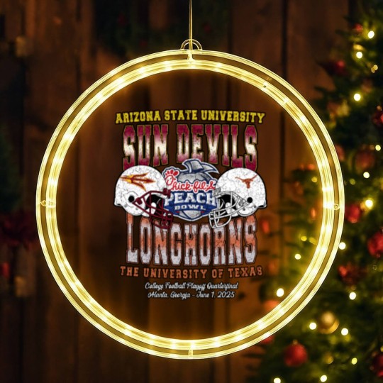 Discover 2025 Chick-fil-A Peach Bowl Matchup LED Christmas Window Lights Arizonna State Sun Devills