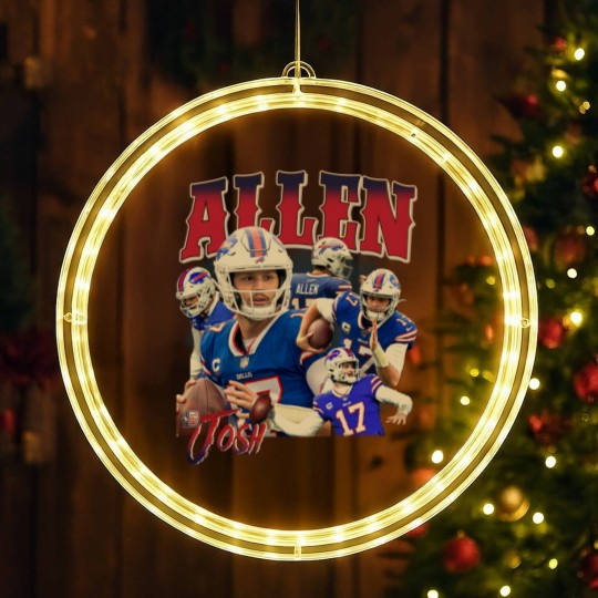 Discover Josh Allen LED Christmas Window Lights, American Football MVP Player