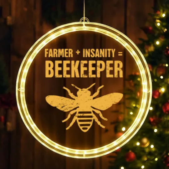 Discover Funny Bee Keeper Design LED Christmas Window Lights
