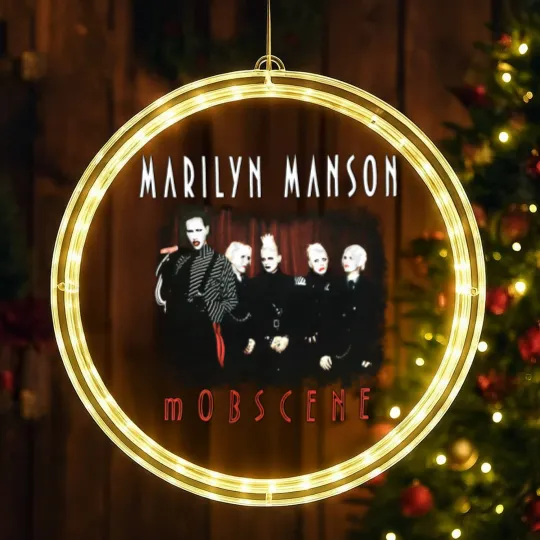 Discover Marilyn Manson mOBSCENE LED Christmas Window Lights, Vintage Alt Goth Rock Music