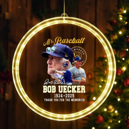 Discover Bob Uecker Mr. Baseball 1934-2025 Thank You - Bob Uecker Mr Baseball 1934 2025 - LED Christmas Window Lights