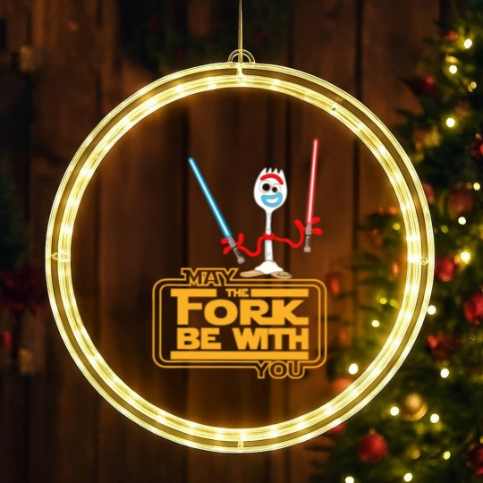 Discover Disneyyy Forky May The Fork Be With You LED Christmas Window Lights, toy stories Forky LED Christmas Window Lights