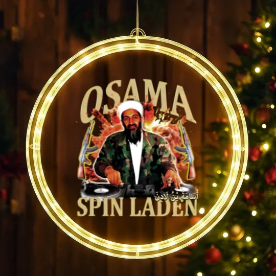 Discover Osama Spin Laden 90s style vintage raptee LED Christmas Window Lights