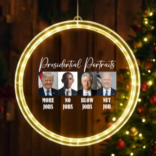 Discover Presidential Portrait LED Christmas Window Lights - Sarcastic LED Christmas Window Lights - Women's LED Christmas Window Lights - Mens LED Christmas Window Lights