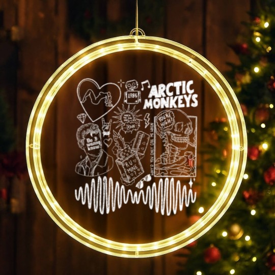 Discover Arctic Monkey Doodle Art LED Christmas Window Lights, Vintage Arctic Monkey Merch Album LED Christmas Window Lights