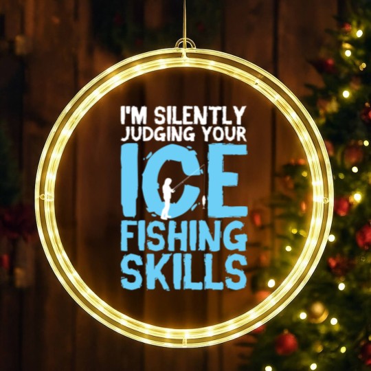 Discover Ice Fishing - Ice Fishing Gift - LED Christmas Window Lights