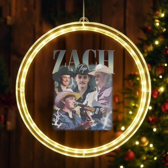 Discover Vintage Zach Top Country Music Festival 2025 Rap LED Christmas Window Lights, Singer Band king of country LED Christmas Window Lights