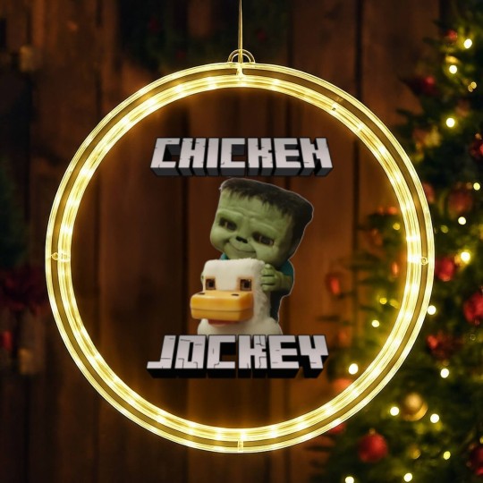 Discover Chicken Jockey Minecraft Movie LED Christmas Window Lights, Minecraft Movie LED Christmas Window Lights