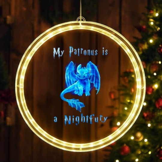 Discover Toothless LED Christmas Window Lights, My Patronus Is A Night Fury LED Christmas Window Lights, Gift For Fan