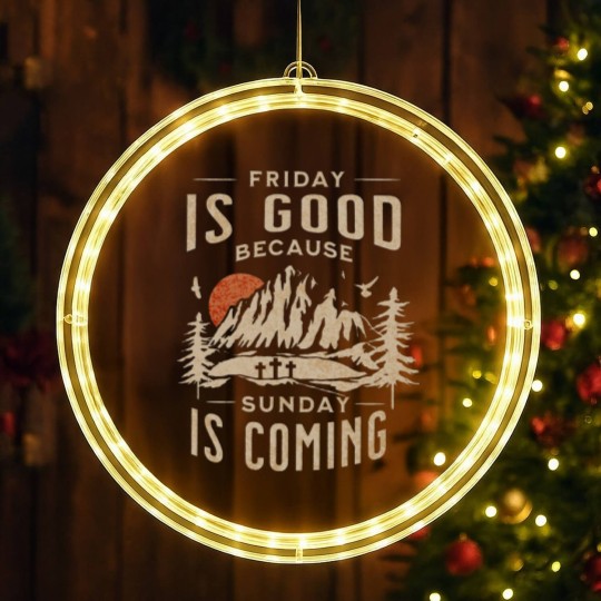 Discover Friday is Good Cause Sunday is Coming LED Christmas Window Lights, Christian LED Christmas Window Lights