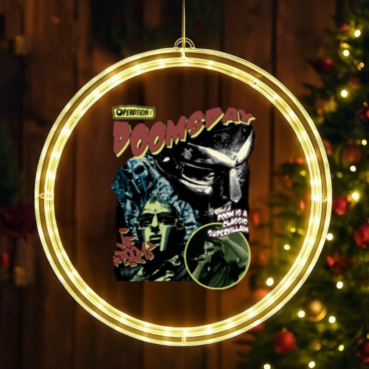 Discover Vintage  MF Dooom 90er Musik Lieben Konzert Grafik LED Christmas Window Lights