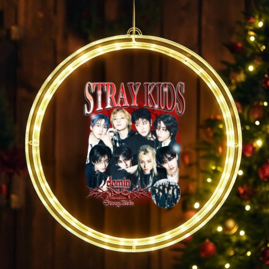 Discover Stray Kids dominATE World Tour US 2025 Graphic LED Christmas Window Lights, Stray Kids Hop Album LED Christmas Window Lights