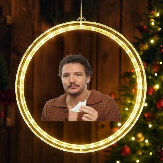 Discover Pedro Pascal Eating Sandwich LED Christmas Window Lights, Pedro Pascal  LED Christmas Window Lights