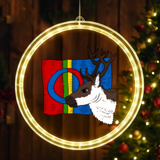 Discover sami flag and reindeer. Sámi people. LED Christmas Window Lights