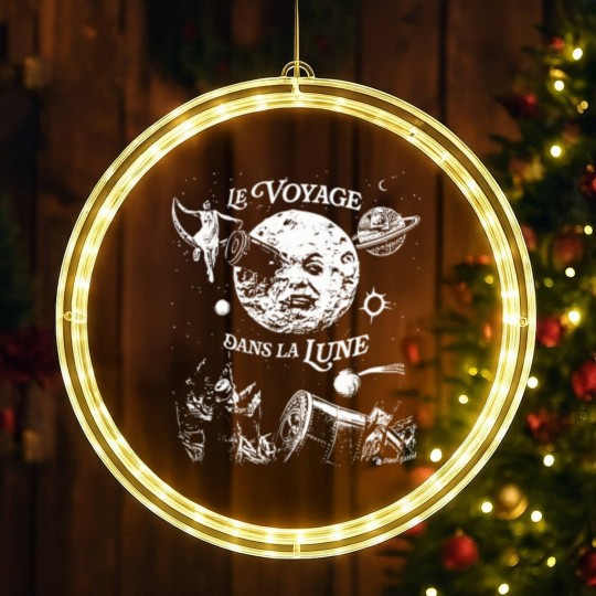 Discover A Trip To The Moon Le Voyage Dans La Lune 1902 Silent Film Unisex Classic LED Christmas Window Lights