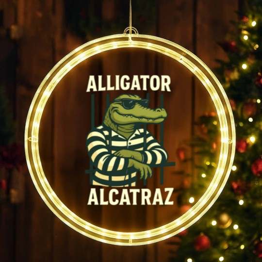 Discover Alligator Alcatraz LED Christmas Window Lights Comfort Colors, Funny Gator LED Christmas Window Lights, Retro Unisex Graphic LED Christmas Window Lights