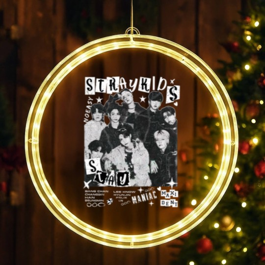 Discover Vintage Stray Kids World Tour 2025 Comfort Color LED Christmas Window Lights Maniac Kpop Concert Fan Made 2025 LED Christmas Window Lights