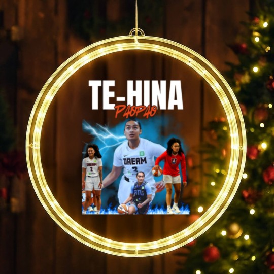 Discover Te-Hina Paopao Graphic Basketball LED Christmas Window Lights, Unisex Sports LED Christmas Window Lights