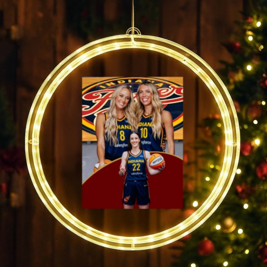 Discover Lexie Hull & Sophie Cunningham Indiana Fever Vintage Trio LED Christmas Window Lights – Step Sisters LED Christmas Window Lights
