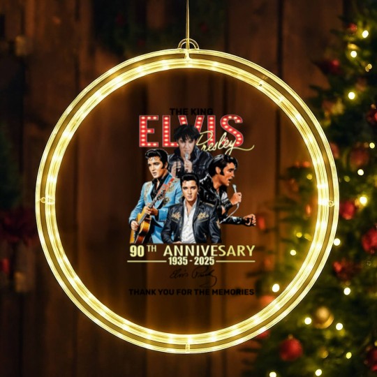 Discover Elvis Presley tour 2025, Elvis 90th Anniversary LED Christmas Window Lights 2D