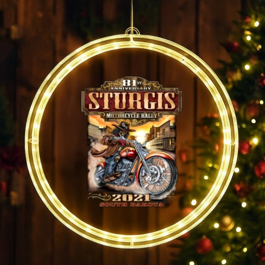 Discover 2021 Sturgis Motorcycle Rally 81st Anniversary Wild Bill LED Christmas Window Lights