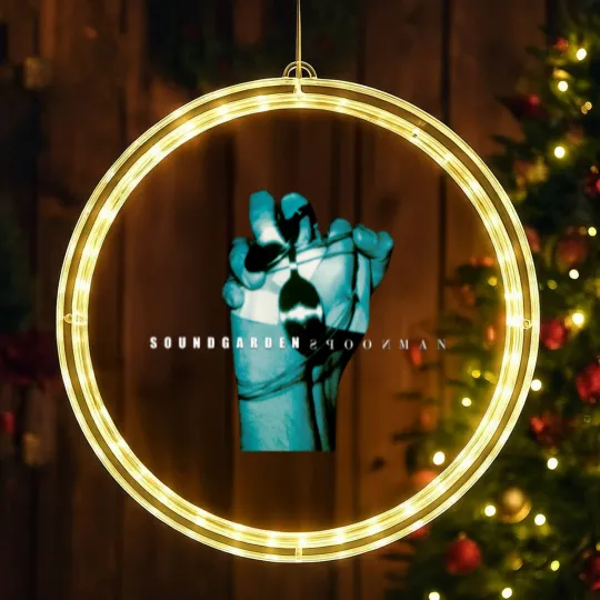 Discover Spoonman Soundgarden Chris Cornell Rock Single Band Black LED Christmas Window Lights