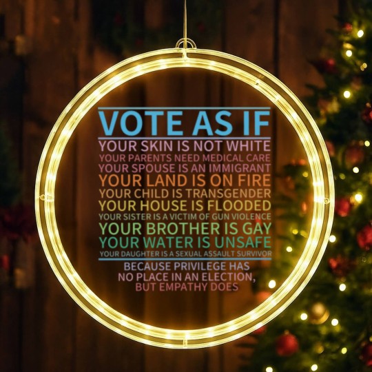 Discover Vote as if LED Christmas Window Lights, Human Rights LED Christmas Window Lights, Protest Apparel