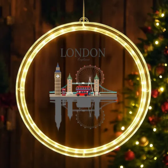 Discover London Souvenir City Vintage British UK LED Christmas Window Lights