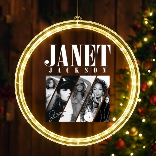 Discover Janet Jackson Signature LED Christmas Window Lights, 90s Vintage Janet Jackson LED Christmas Window Lights