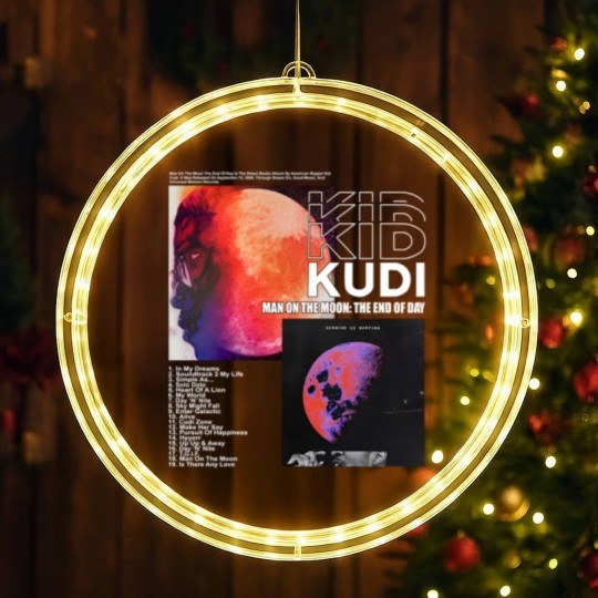 Discover Kid Cudi Rap LED Christmas Window Lights, Man On The Moon 1 Rapper 90s