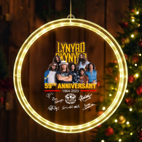 Discover Lynyrd Skynyrd 59th Anniversary 1964-2023 Signatures LED Christmas Window Lights