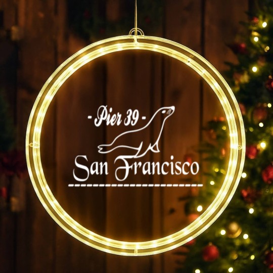 Discover PIER 39 Sea Lion Art LED Christmas Window Lights