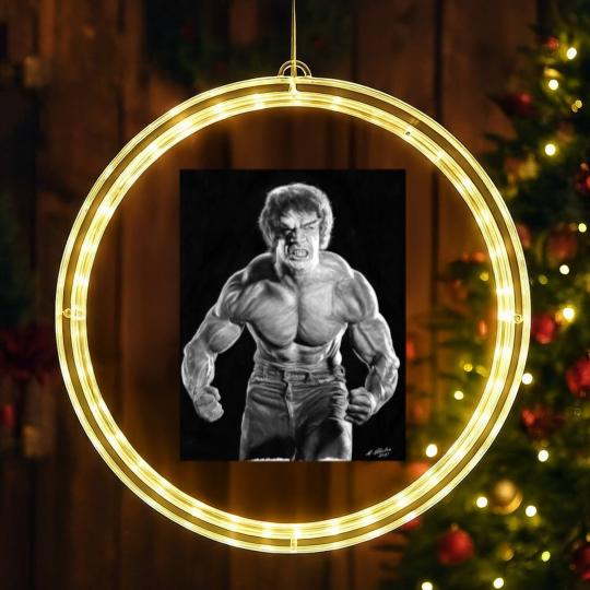 Discover Incredible Hulk watercolour painting LED Christmas Window Lights