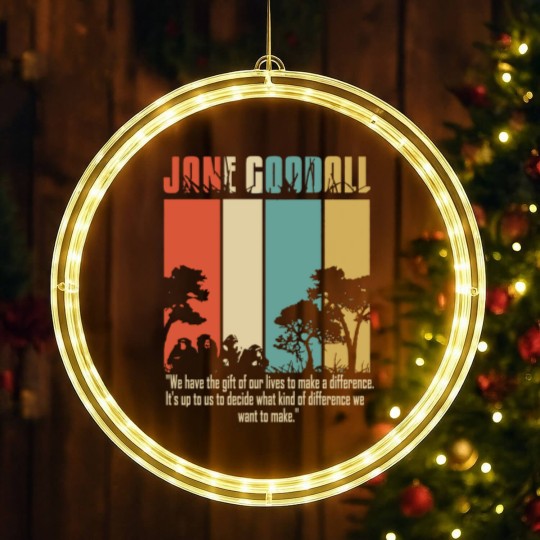 Discover Cotton Navy Jane Goodall Difference Crew Neck Tops Fashion Tees LED Christmas Window Lights