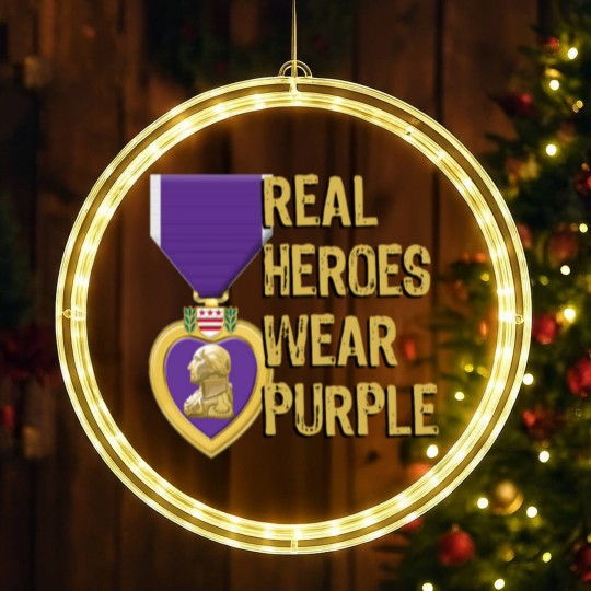 Discover Purple Heart Military Real Heroes Wear Purple LED Christmas Window Lights