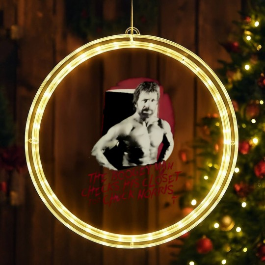 Discover Vintage Chuck Norris The Boogeyman Movie Actors Black LED Christmas Window Lights