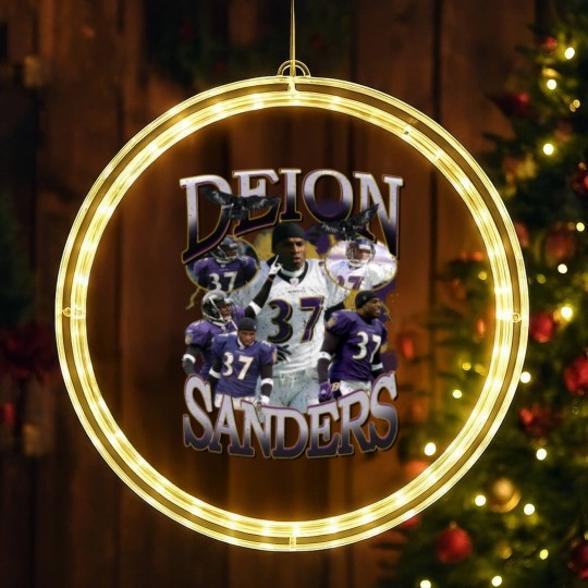 Discover Deion Sanders Ravens Vintage 90's Style LED Christmas Window Lights
