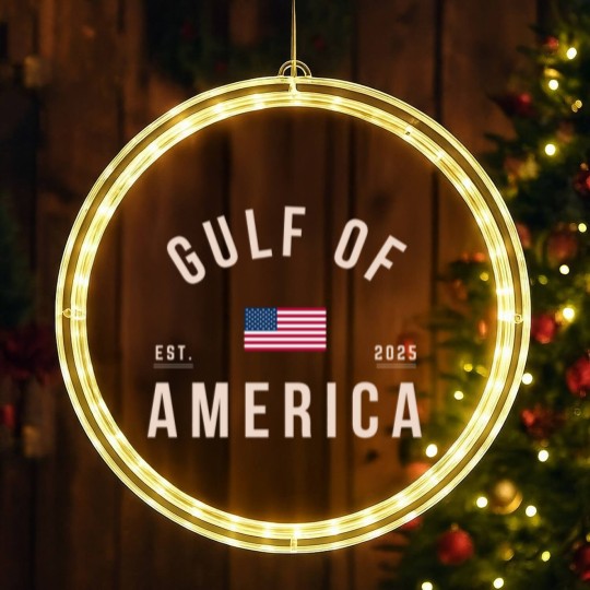 Discover Gulf of America LED Christmas Window Lights, Comfort Colors Unisex Patriotic LED Christmas Window Lights, United States of America LED Christmas Window Lights
