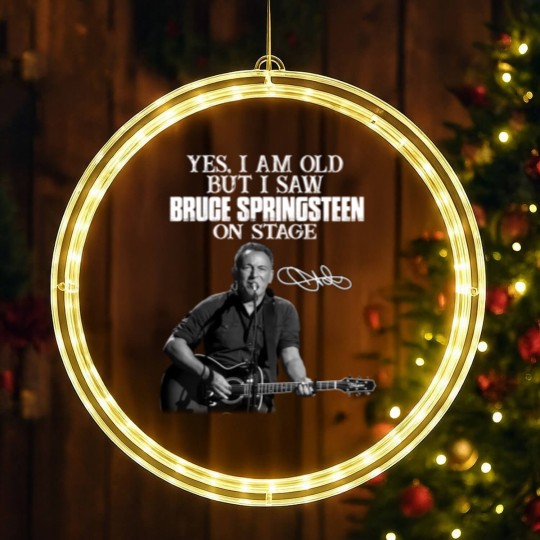 Discover SHUINIU Yes I Am Old But I Saw Bruce-Springsteen On Stage LED Christmas Window Lights Vintage Gift Black