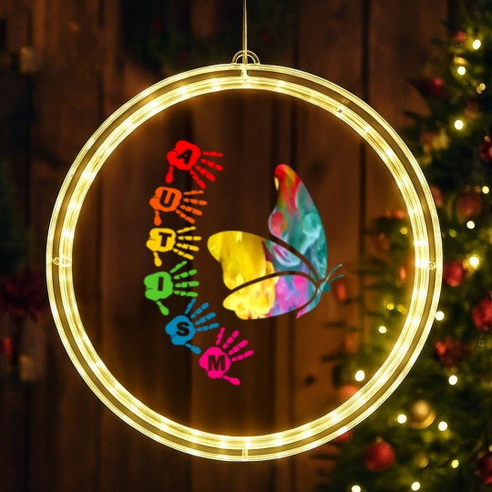 Discover Autism Awareness Day - Autism Butterfly LED Christmas Window Lights