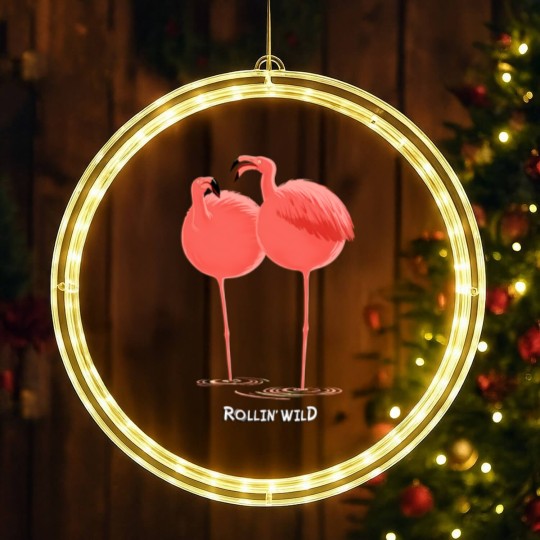 Discover Rollin' Wild - Flamingos LED Christmas Window Lights