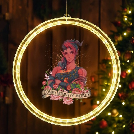 Discover Karlach Dommy Mommy of Avernus Boho  LED Christmas Window Lights, Baldur's gate 3 merch LED Christmas Window Lights, Video games LED Christmas Window Lights