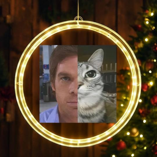 Discover Dext Morgan LED Christmas Window Lights, Funny Cat Meme LED Christmas Window Lights, Unisex Heavy Cotton LED Christmas Window Lights, Gift for Dexter Fans, TV Show Fan LED Christmas Window Lights