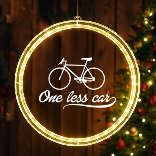 Discover Bike One Less Car One Less Car LED Christmas Window Lights