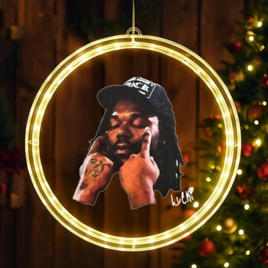 Discover Lucki - Graphic LED Christmas Window Lights, Rap LED Christmas Window Lights, Vintage Style Rap LED Christmas Window Lights, Hip Hop LED Christmas Window Lights