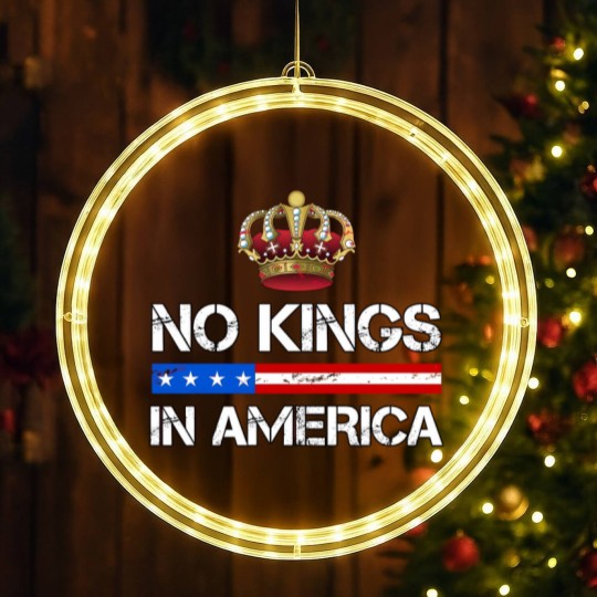 Discover No Kings In America LED Christmas Window Lights, Protest LED Christmas Window Lights, Political LED Christmas Window Lights, Anti-Trump LED Christmas Window Lights