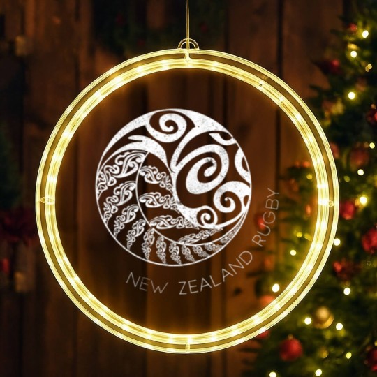 Discover New Zealand Rugby T Maori Inspired Kiwi Silver Fern LED Christmas Window Lights