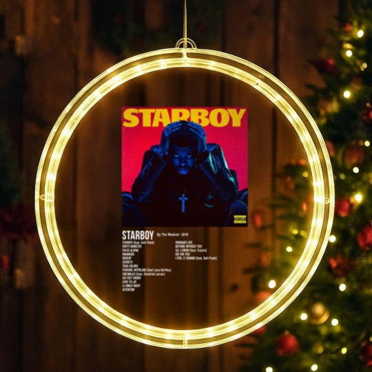 Discover Minimalist Album Music LED Christmas Window Lights, Weeknds Starboy Tour Album